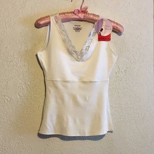 SPANX NEW Lace Cami Tank Top WHITE SMALL